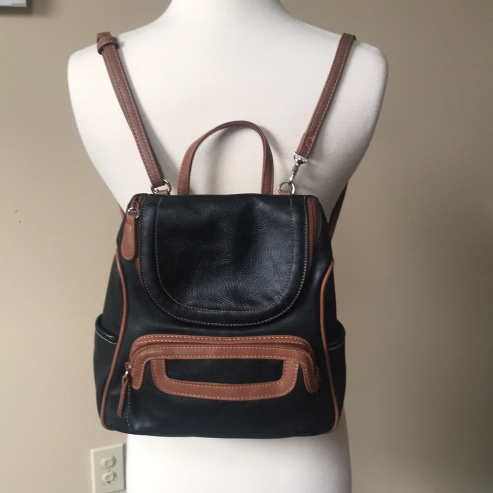 MultiSac Major Convertible Backpack Handbag Shoulder Bag to Crossbody Black/Tan